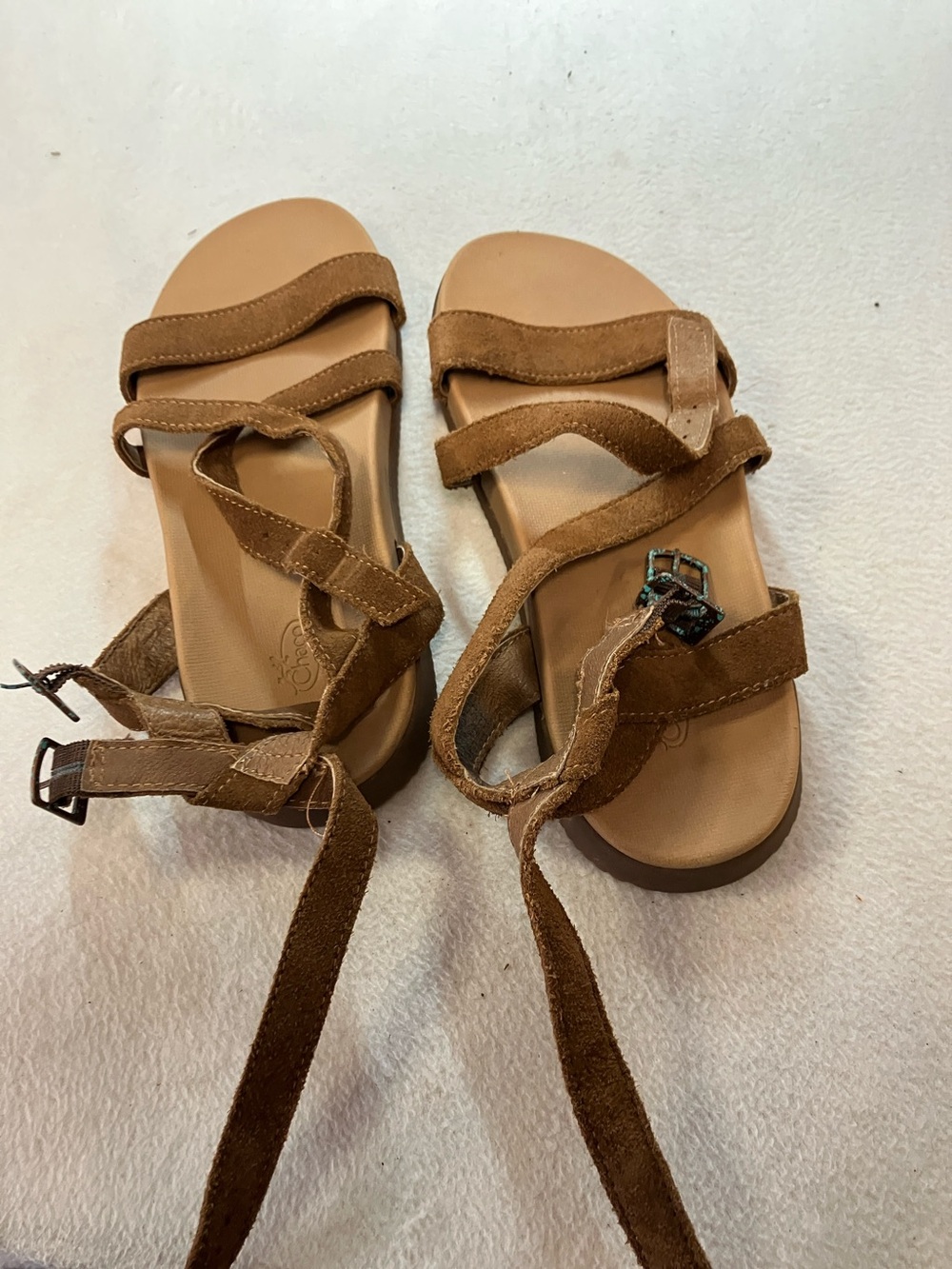 Chaco Brown Suede Wrap-Strap Sandals